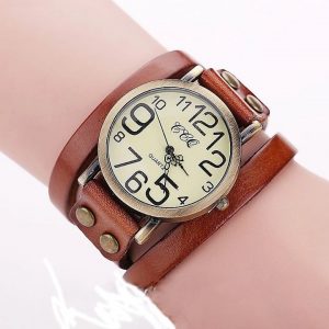 Reloj CCQ vintage cuero café jw0199