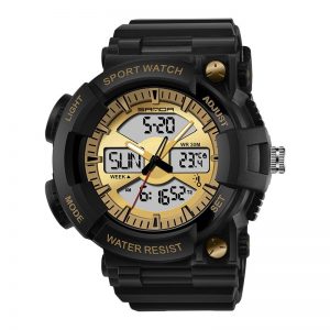 Reloj Sanda Analogo-Digital mod 766 color negro-dorado
