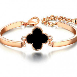 Pulsera trebol checo, Rosa Oro