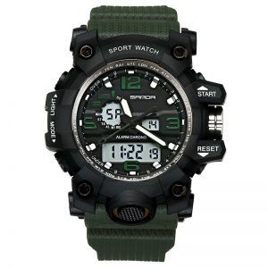 Reloj Digital Analogo Tipo militar SANDA 742 Verde militar