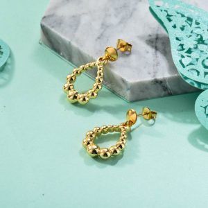 Pendientes acero inoxidable con dijes bolitas