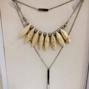 Conjunto mujer acero inoxidable 3 lienzos piedras largas y barra