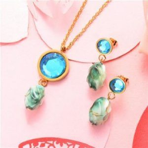 Conjunto collar y aretes modelo kb439