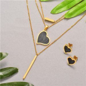 Conjunto collar y aretes modelo kb509A