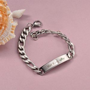 Pulsera caballero color plata mod heart king