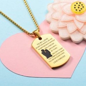 Cadena dorado con dije placa love forever