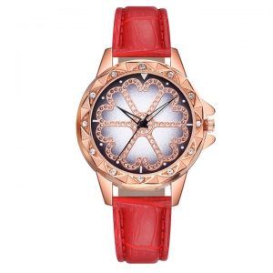 Reloj Vansvar diamante dorado rojo
