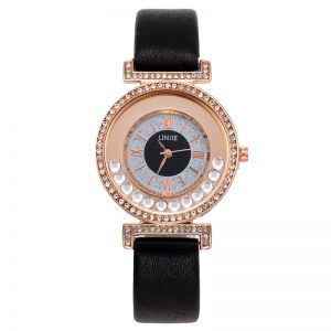 Reloj diamantes casual Linjie negro