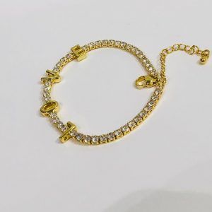 Pulsera chapa de oro 18k love