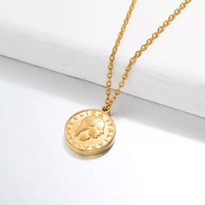 Collar colgante medalla moneda