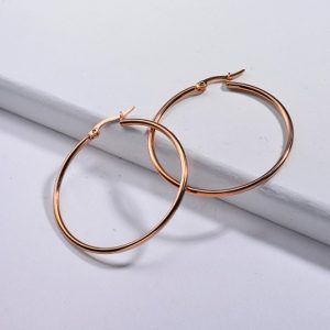 Arracadas circulares rosa oro