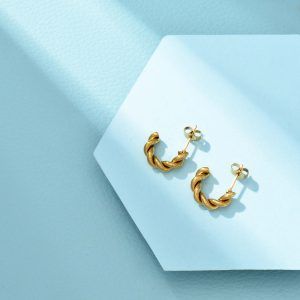Aretes de brazalete trenzado 15 mm