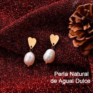 Pendientes de perla dorados