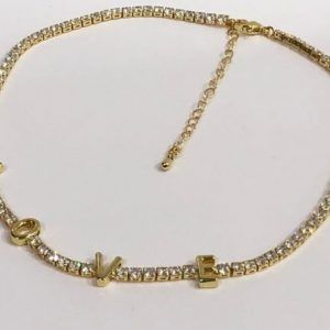 Gargantilla chapa de oro 18k love