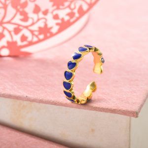 Anillo de corazones azul