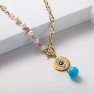Collar Perla ojo turco