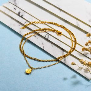 Tobilleras doradas dije circulo