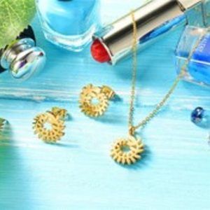 Conjunto collar y aretes kb498A