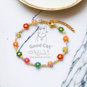 Pulsera flores acero inoxidable 316L