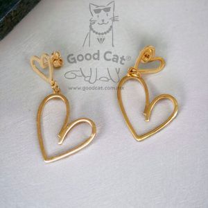 Aretes mod corazon chapa oro 18k