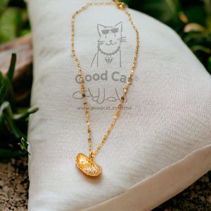 Collar concha con perla acero inoxidable dorado mod11761