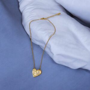 Collar corazon blanco acero inoxidable mod11789