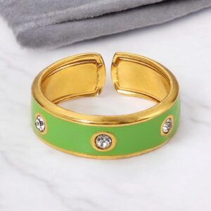Anillo de acero inoxidable chapado en oro mod11753
