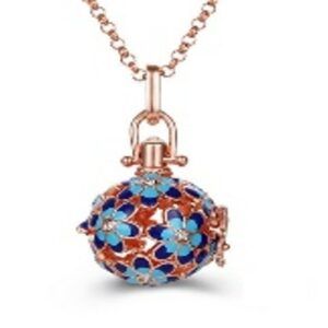 Collar perfumero dorado con flores mod11784