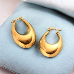 Aretes estilo minimalista Chapa oro inoxidable mod11699