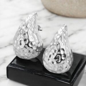 Aretes plata chapa oro 18k con  incrustaciones de gotas mod11710