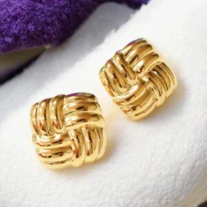 Aretes acero inoxidable dorado mod11723
