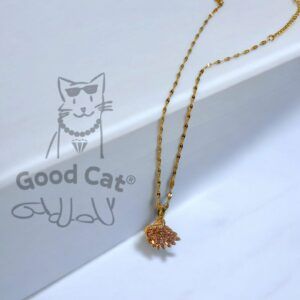 Collar chapa oro 18k cisne rosa mod11778B