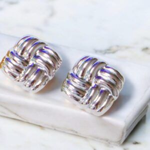 Aretes acero inoxidable plateado mod11724