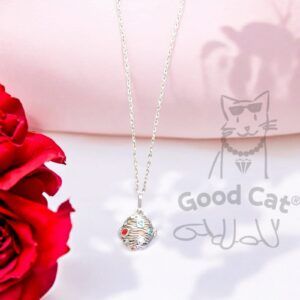 Collar perfumero plateado con piedras mod11783
