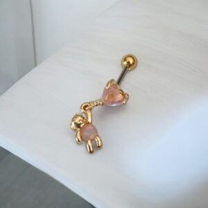 Piercing osito enchapado oro acero inoxidable