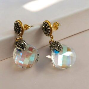 Aretes Acero inoxidable con pirita mod11812