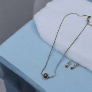 Collar y aretes acero inoxidable CH-O 18K mod11827