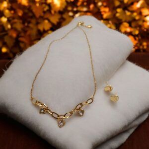 Conjunto collar y aretes acero inoxidable mod11835