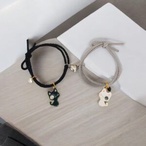 Par pulsera gatos acero inoxidable mod11847