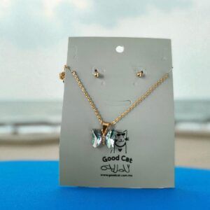 Conjunto aretes y cadena mariposas mod11886