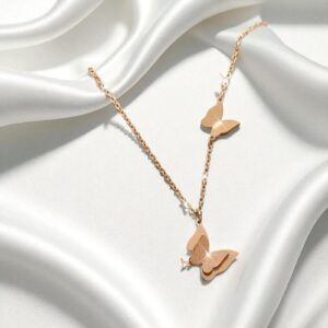 Collar acero titanio rosa oro mod11986