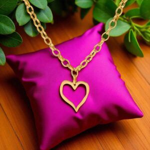 Collar Acero inoxidable Corazon CH-O 18k mod12004