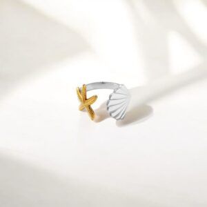 Anillo Acero Inoxidable concha mod12037
